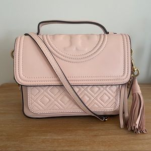 Tory Burch Fleming Leather Satchel - Blush